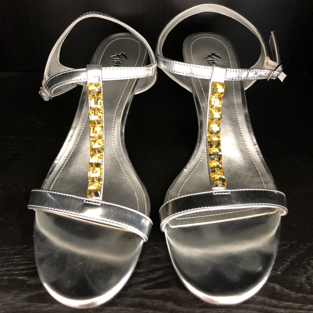 Silver Jeweled Sandals